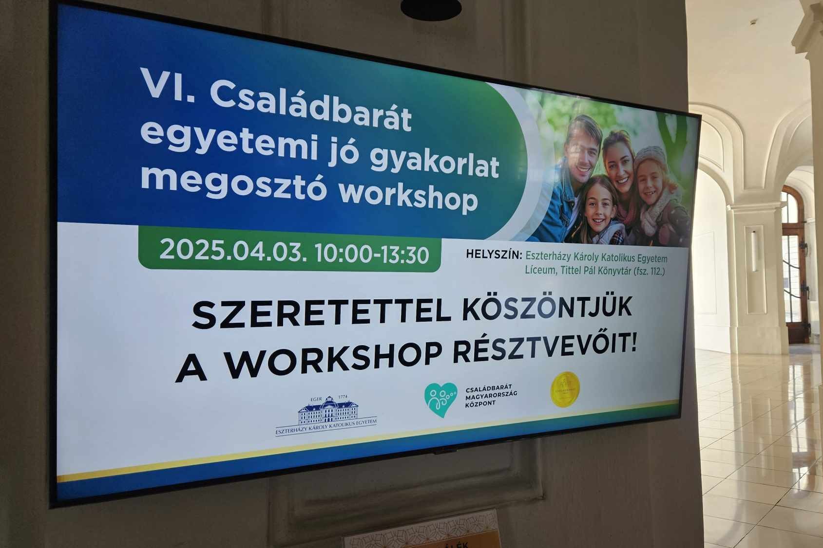 VI. Családbarát egyetemi jó gyakorlat workshop
